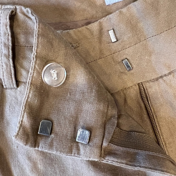 APT. 9 PETITE LINEN BLEND CAMEL LINED PANTS SIZE 10 - Picture 11 of 12